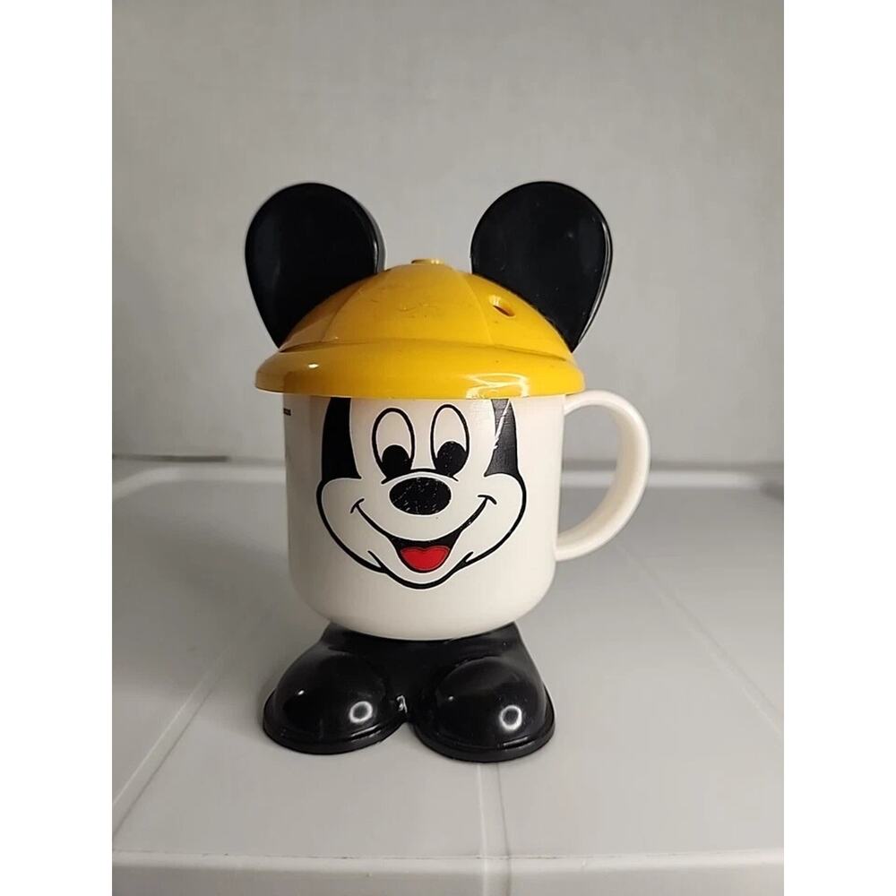 Vintage Mickey Mouse Sippy Cup with Lid No Straw Walt Disney Productions